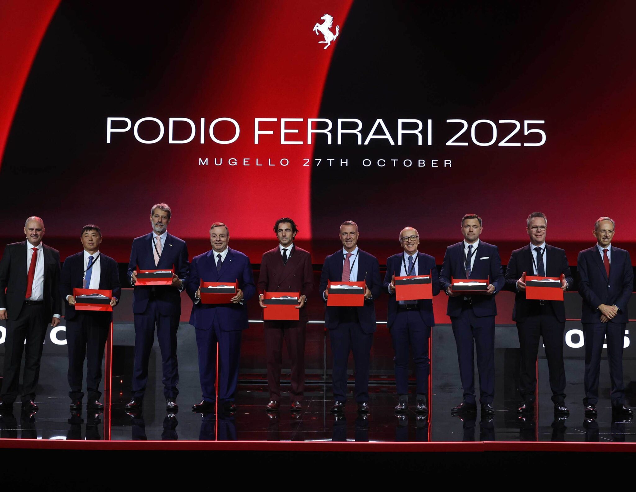 Poltrona Frau In Motion honoured by Ferrari on stage at Mugello, 2025 Podio Ferrari