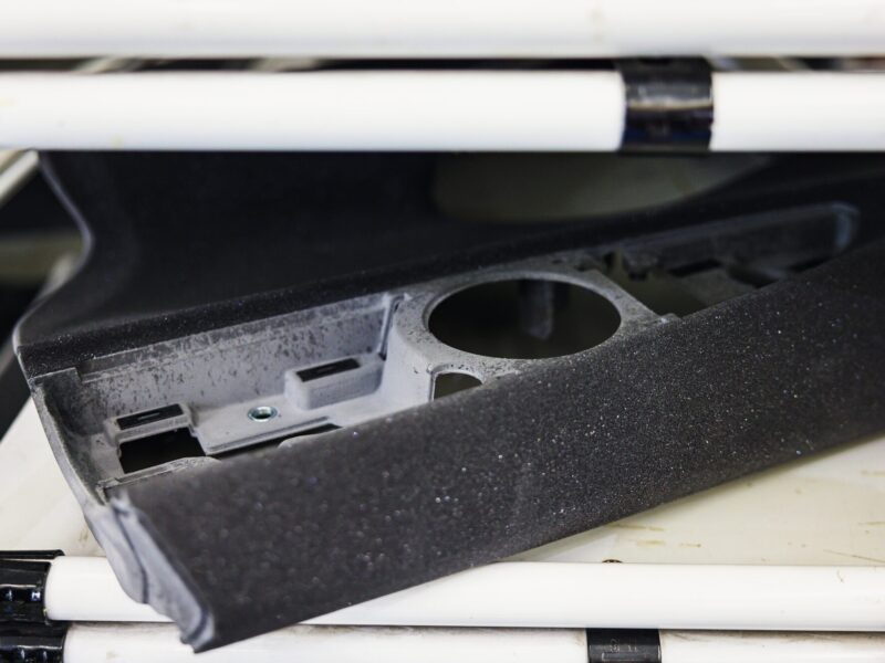 Detail of a Polyurethane RIM component surface, fine-grain technical texture